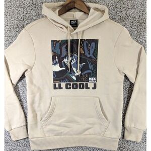 LL Cool J Rock the Bells‎ Pocketed Hoodie Tan Unisex Small Pullover Drawstring